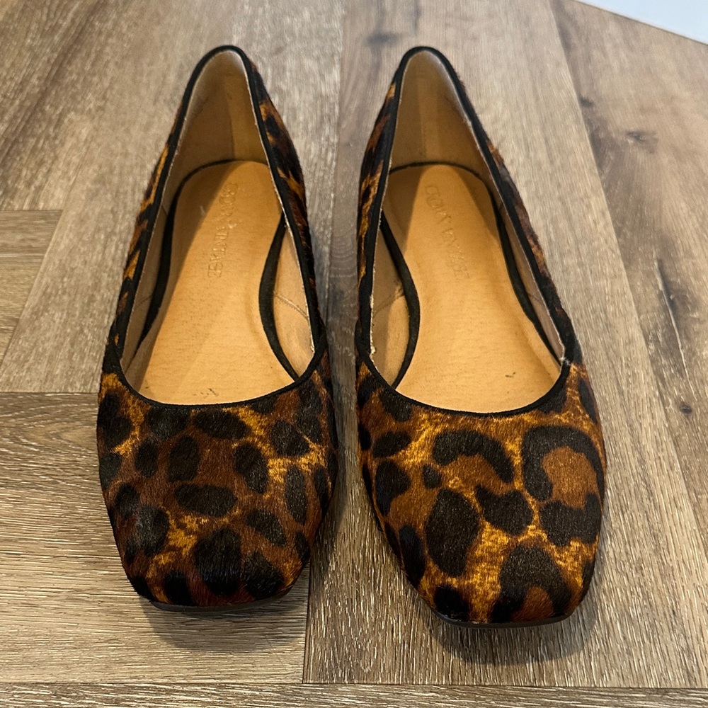 Crown Vintage Leopard Calf Hair Flats, 9.5